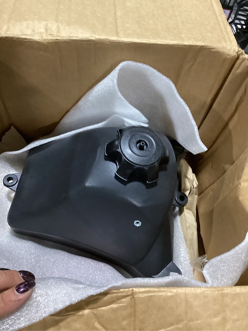 Condition photo showing New/Like New for fvrito dirt bike gas fuel tank compatible with 50cc 70cc 90cc 110cc 125cc crf50 xr50 ssr taotao coolster baja dr49 sdg 107 kazuma thumpstar bse roketa kayo with gas tank cap pit bike motorcycle parts plastic material