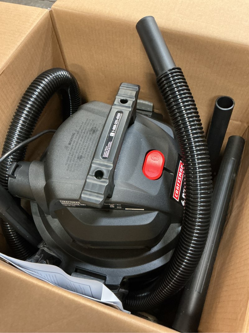 Condition photo showing Good Condition for craftsman 5-gallon 4-hp corded wet/dry shop vacuum with accessories included