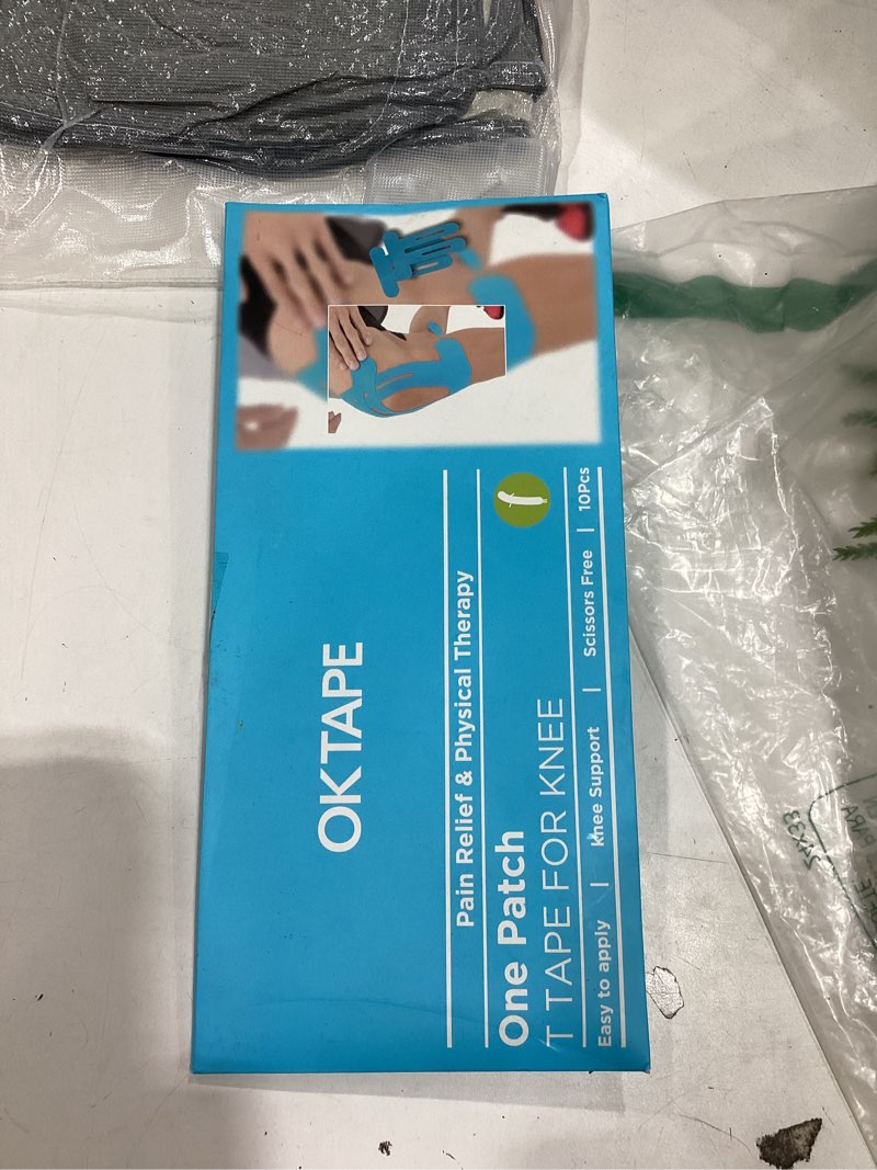 Condition photo showing Good Condition for OK TAPE Nylon Kinesiology Tape for Knee, 10 Pcs Stretchable on Four Sides Precut Strips, Athletic Tape for Knee Support & Stability,Breathable and Hypoallergenic, Black 10 PCS Black