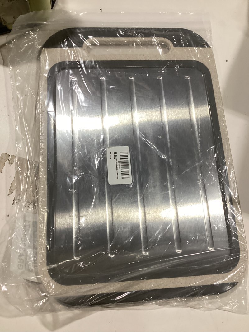 Condition photo showing Good Condition for Stainless Steel Cutting Board,Double Sided Meat Cutting Board for kitchen,Stainless Steel/Wheat straw pp Large Cutting Board for meat,Dishwasher Safe,Chopping Board,cutting boards for kitchen 14.5"L x 9.8"W