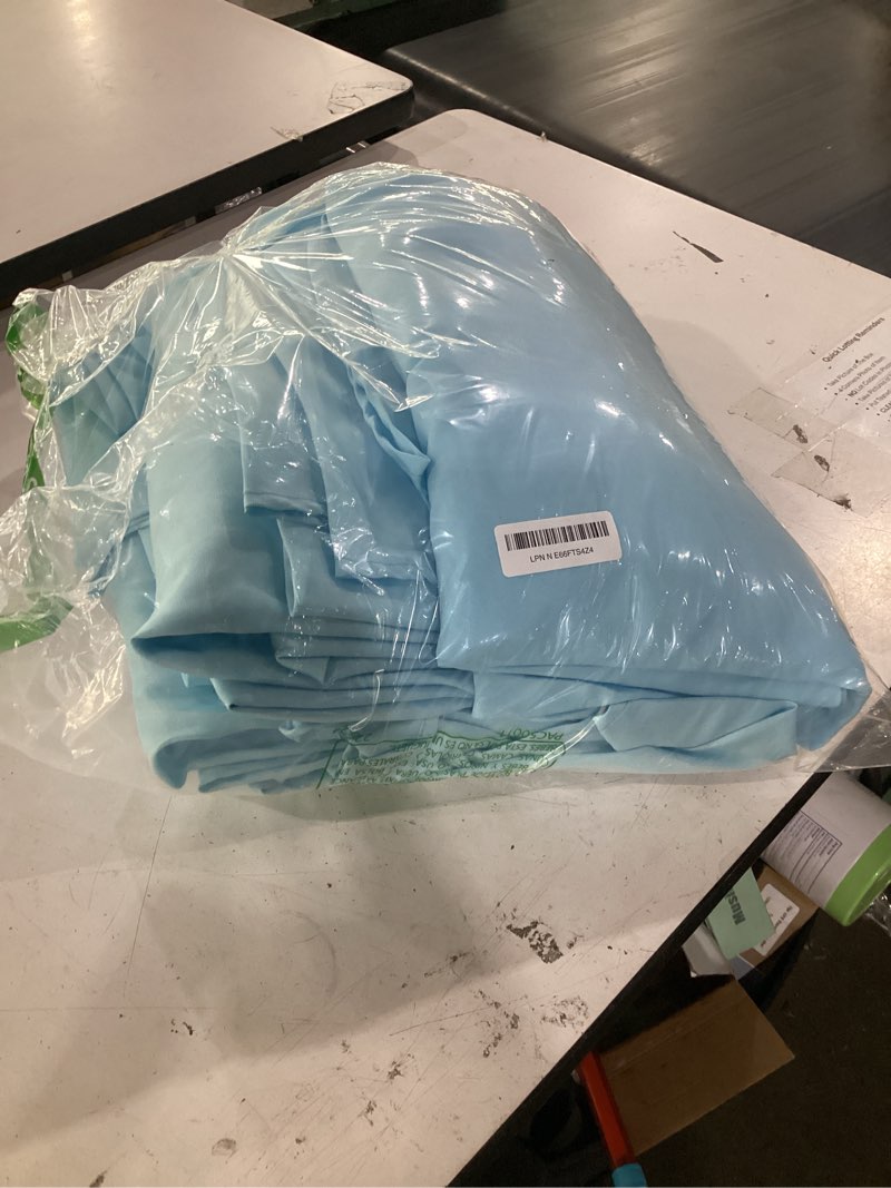 Condition photo showing Good Condition for brillmax 6 pack light blue round tablecloths 120 inch for 60” tables - 150 gsm polyester fabric, floor length drop, water, stain & wrinkle resistant cloth cover for wedding reception banquet dining light blue 120 in, 6 pack