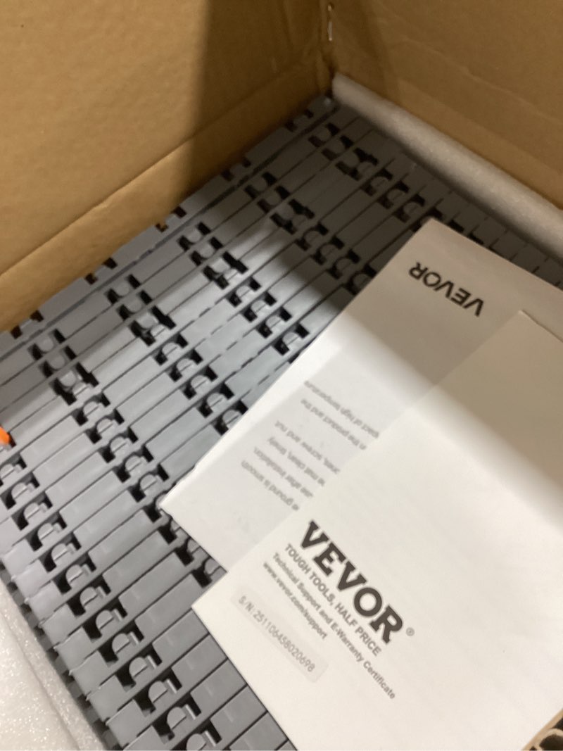 Condition photo showing Good Condition for vevor garage floor tiles 12 x 12 x 0.53 inch, interlocking design ease of installation double-sided texture non-slip sturdiness, for garages, basements, repair shops, silver, 50 pack 50 pack silver