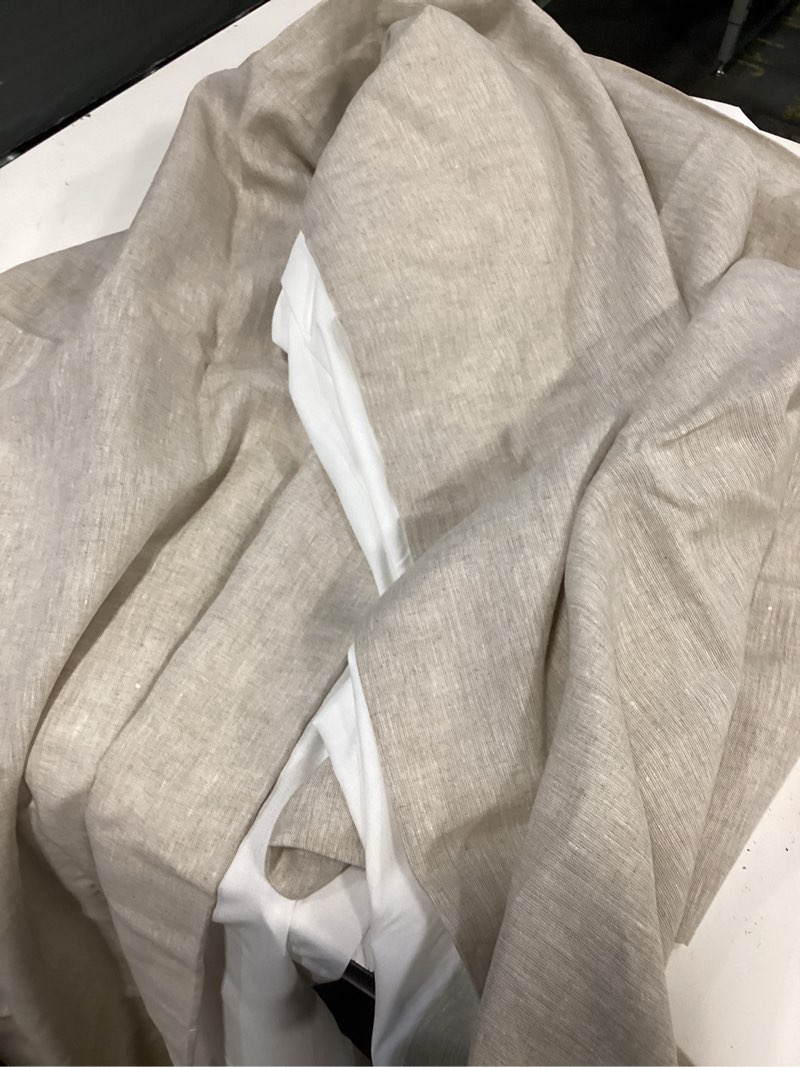 Condition photo showing Good Condition for european linen room darkening curtain - single panel flax 48x96