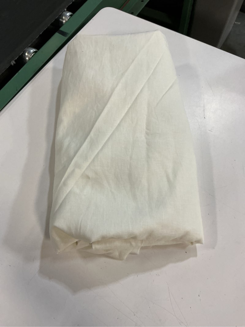 Condition photo showing As Is for ( 1 panel) quince european linen room darkening curtain - single panel 48x84 color ivory