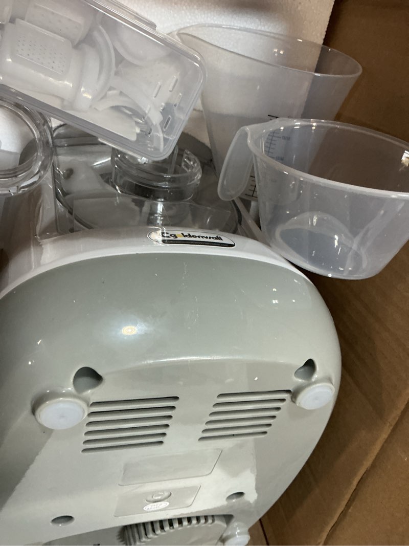 Condition photo showing As Is for cgoldenwall automatic pasta maker machine electric, digital control with 12 shape discs for homemade noodles, spaghetti, fettucine and penne, up to 650g flour, white, 260w (110v, us plug) 110 volts (ac)