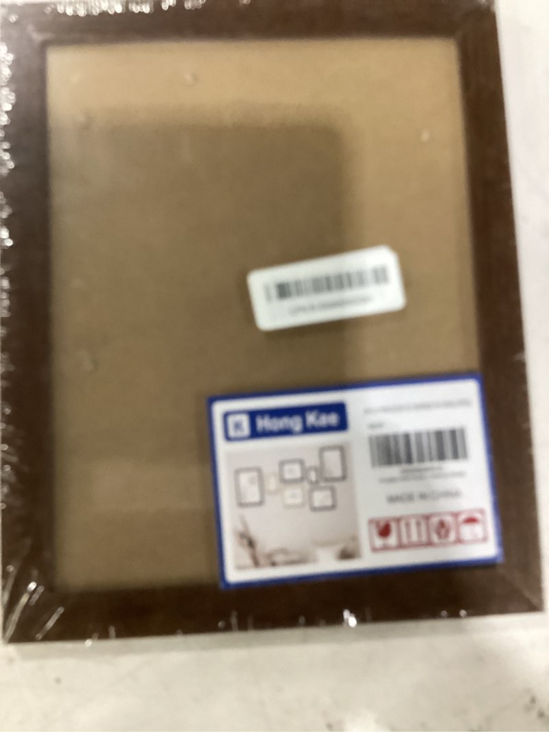 Condition photo showing New/Like New for hongkee 8x10 oak wood picture frame, display 8 x 10 photo with tempered glass cover, horizontal and vertical display for wall or tabletop (walnut, set of 1) walnut 8x10 in