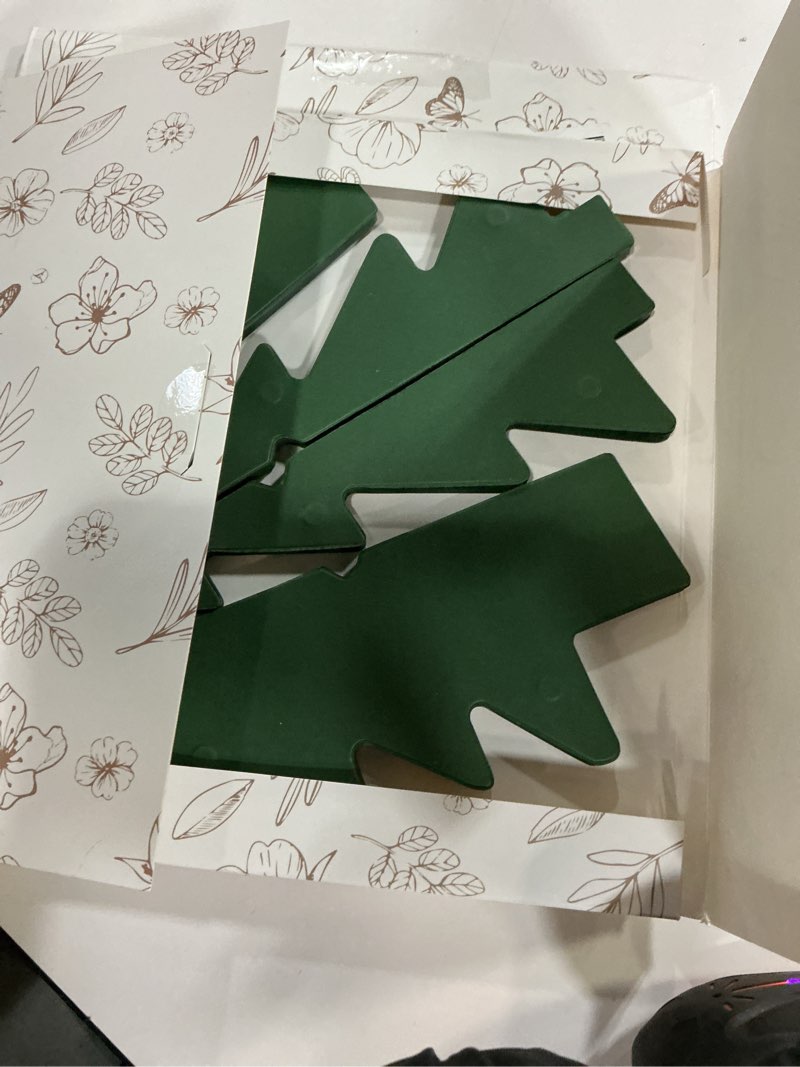 Condition photo showing Good Condition for Large 20 Inch Green Paper Christmas Tree, 2 Pcs Honeycomb Trees Christmas Decorations with Magnetic Closure, Reusable Paper Trees for Holiday Table Centerpieces and Mantel Accordion Tree Green