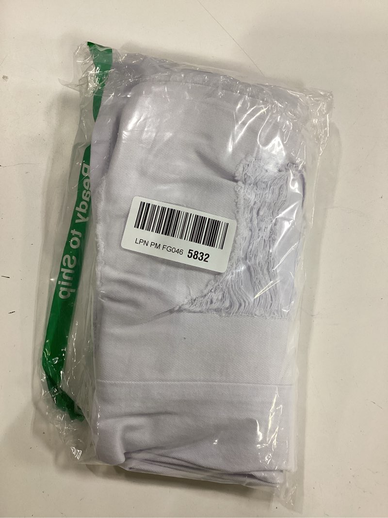 Condition photo showing New/Like New for Distressed Wide Leg Jeans for Women High Waisted Loose Ripped Boyfriend Jeans Y2K Stretch Denim Pants Medium White01