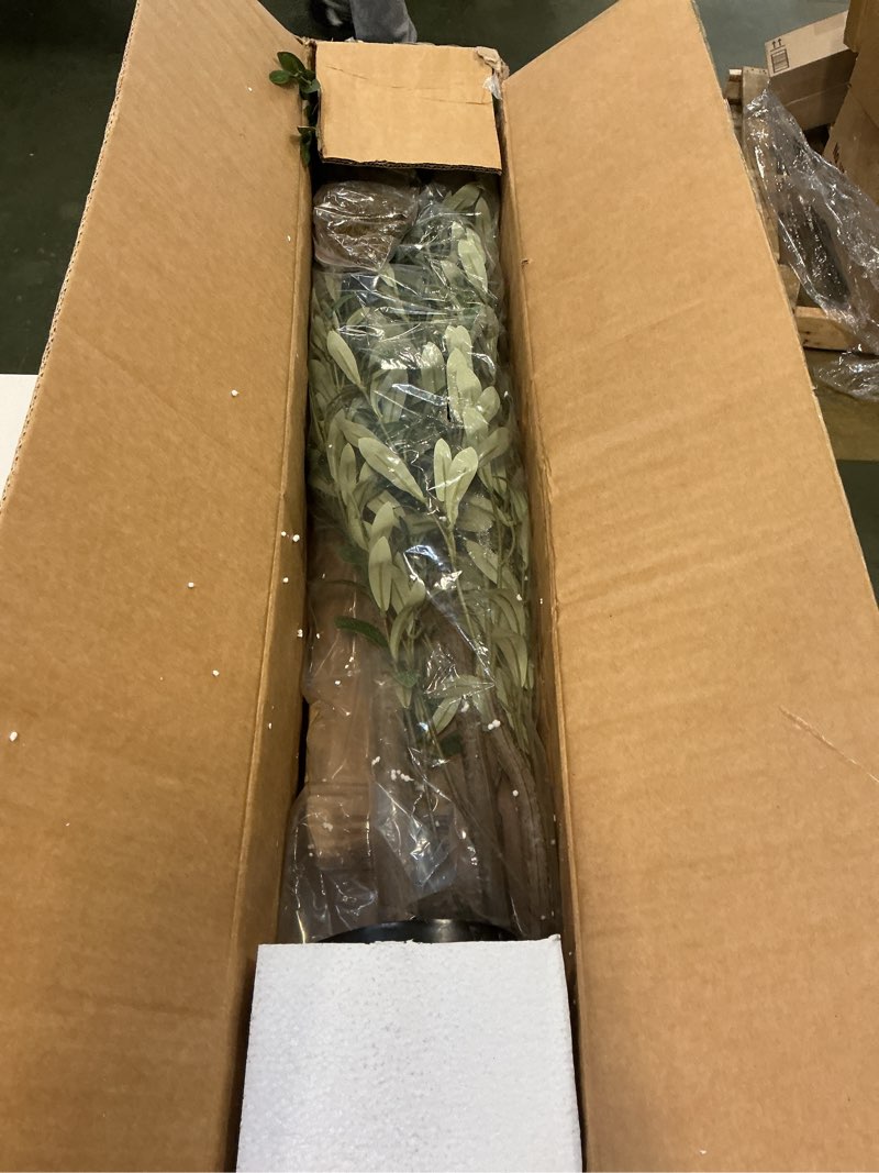 Phimos Artificial Olive Tree Tall Fake Potted Olive Silk Tree with Planter Large Faux Olive Branches