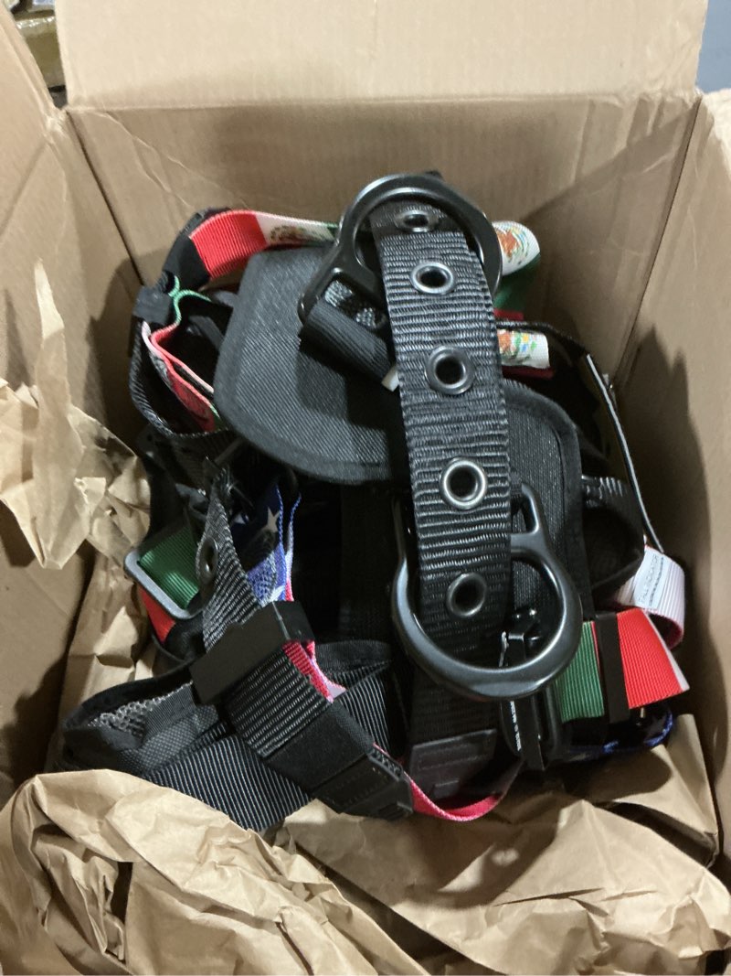 Condition photo showing As Is for (Similar to stock photo) AFP Demon Comfortable Fall Protection Harness Kit – OSHA/ANSI PPE Full Body Safety Harness for Construction Work Harness Only Mexican Flag Large-Extra Large