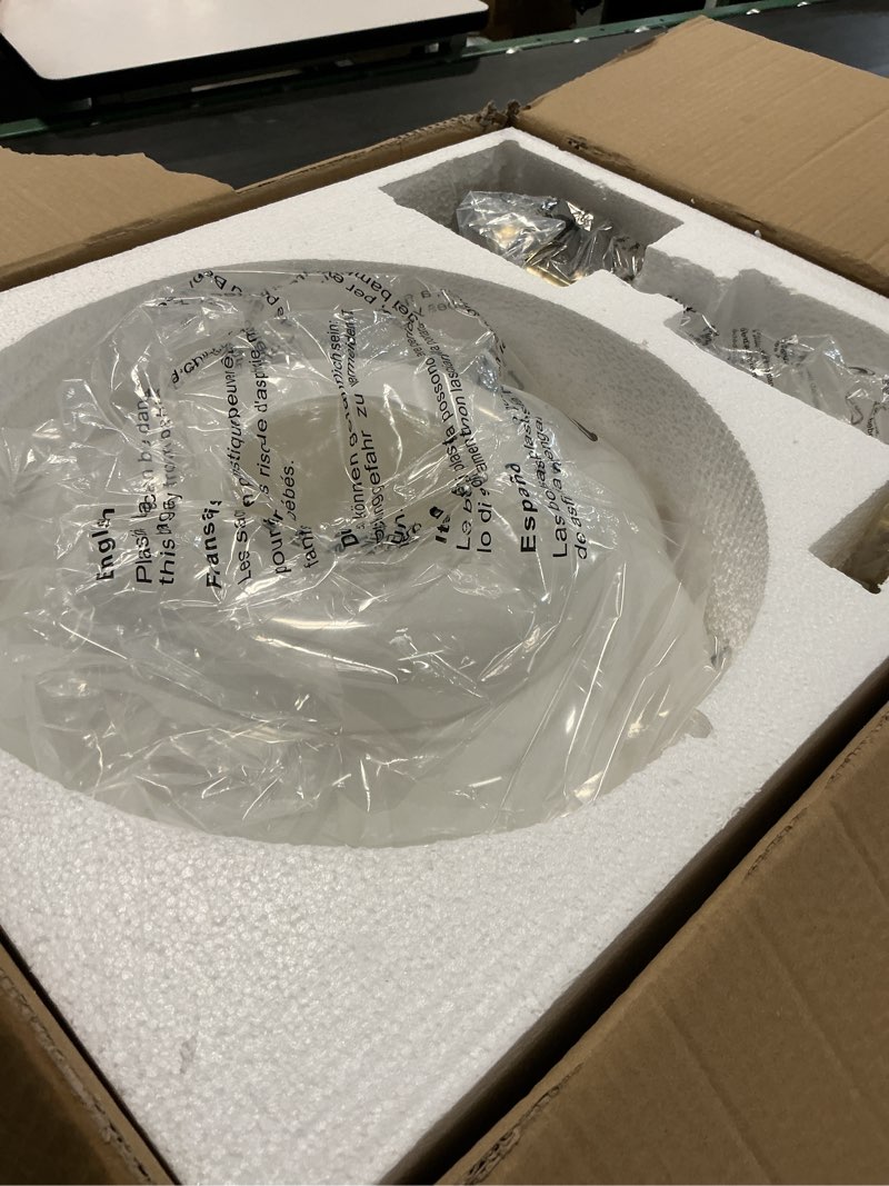 Condition photo showing Good Condition for 15in milk glass pendant light adjustable height semi flush mount pendant light fixture mid century vintage ceiling light for kitchen dining room bedroom hallway and schoolhouse(white) a-white-chandelier-15in-1pack white