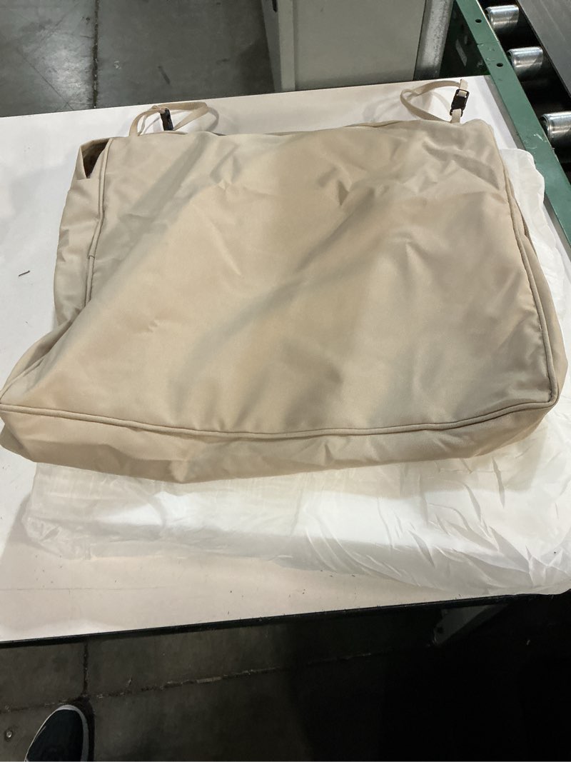 Condition photo showing As Is for ((incomplete only 1 pc))favoyard patio chair cushions 22 x 22 x 3 inch waterproof outdoor seat cushions for patio furniture 3-year color fastness garden sofa couch chair pads with handle & adjustable straps set of 2, beige beige 22 x 22 x 3 in