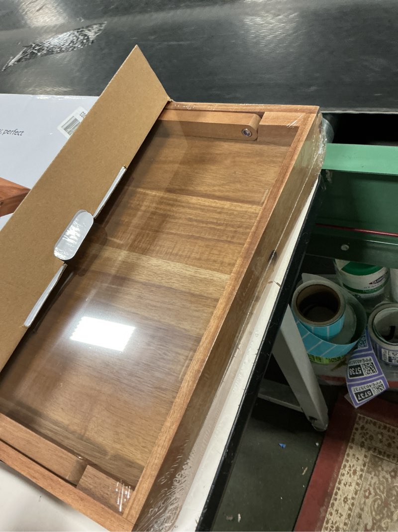 Condition photo showing New/Like New for Taxenxar Extra Large Folding Bed Tray Table, 22’’ x 14’’ Acacia Wood Breakfast Tray, Food Serving Tr