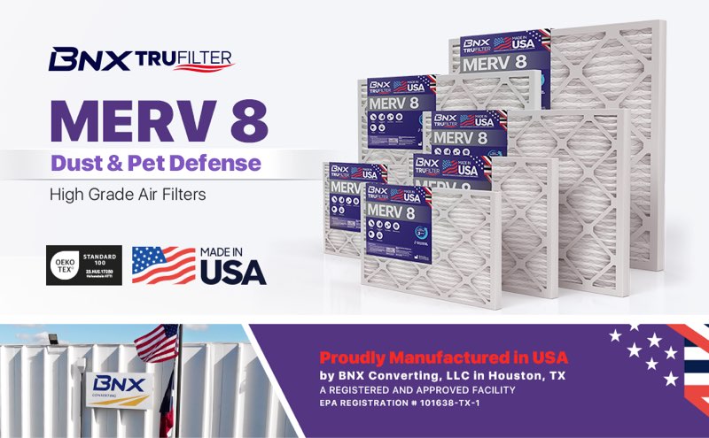 BNX TruFilter 12x30x1 Air Filter MERV 8 (4-Pack) - MADE IN USA – Dust & Pet Defense Electrostatic Pl