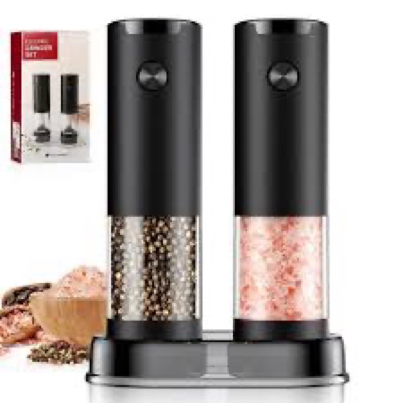 electric salt and pepper grinder set automatic battery pepper mill shakers adjustable coarseness upg