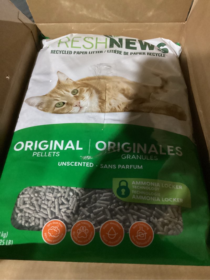 Condition photo showing Good Condition for Fresh News Recycled Paper, Original Pellet Cat Litter, 25 Pound,Packaging May Vary Original Pellets 25 Pounds