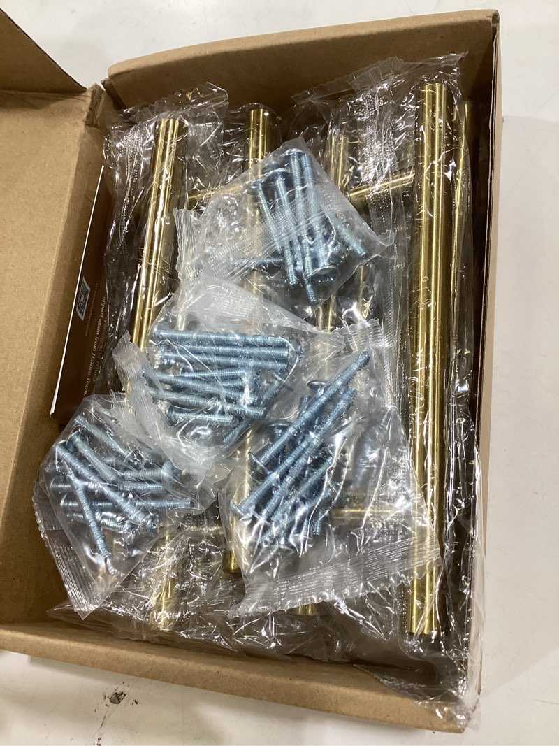Condition photo showing Good Condition for haliwu 10 pack 4 inch gold cabinet handles kitchen cabinet handles for drawer pulls brushed gold pulls stainless steel modern hardware for bathroom 4 inch hole center brass gold 10