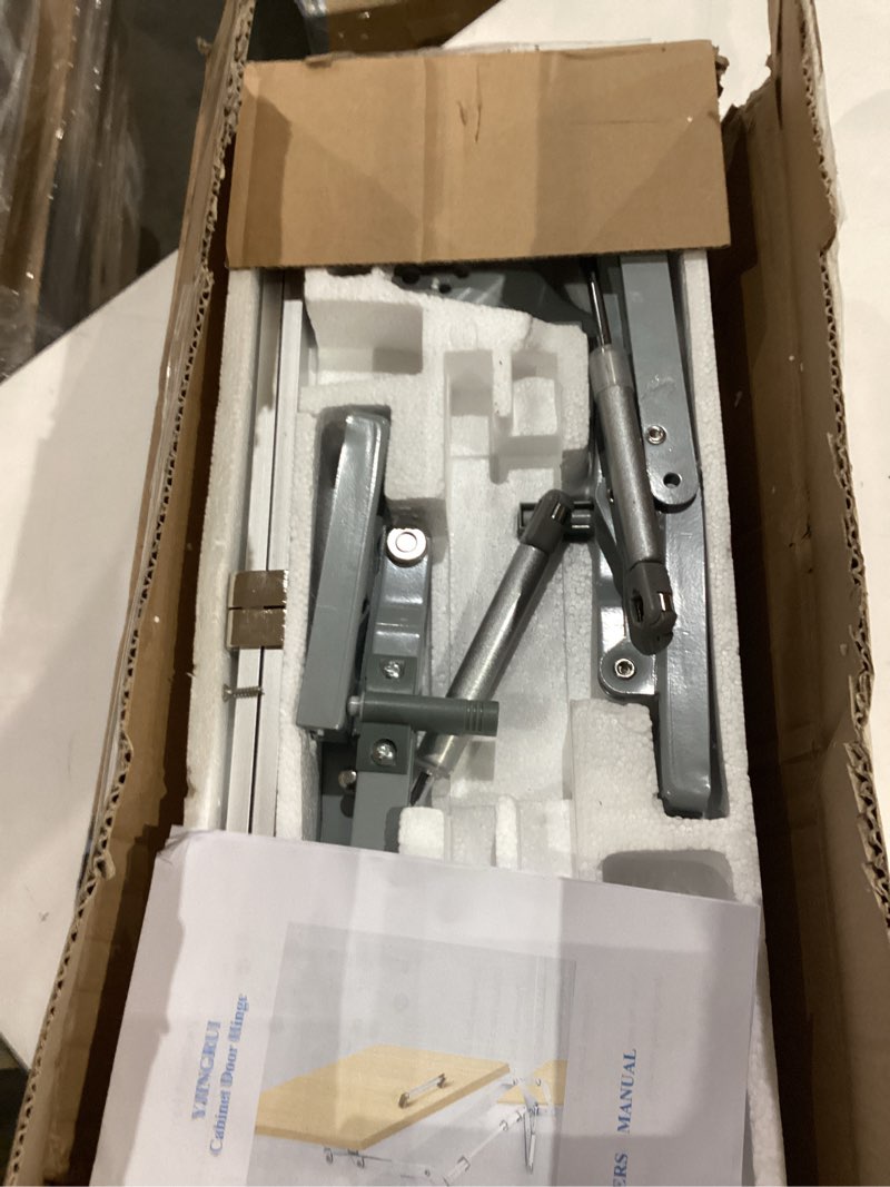 Condition photo showing Good Condition for yjingrui cabinet door lift up hinge, vertical lift hinge, sturdy silent and adjustable, kitchen mechanism hinges with pneumatic arm