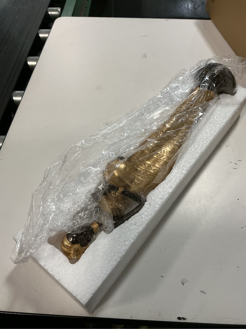Condition photo showing Good Condition for African Statue Sculptures - 16.4" Lady Figure Figurines,Table Top Resin Home Decor,Suitable for Placement in Study, Bedroom, Living Room(Gold) 906h-gold