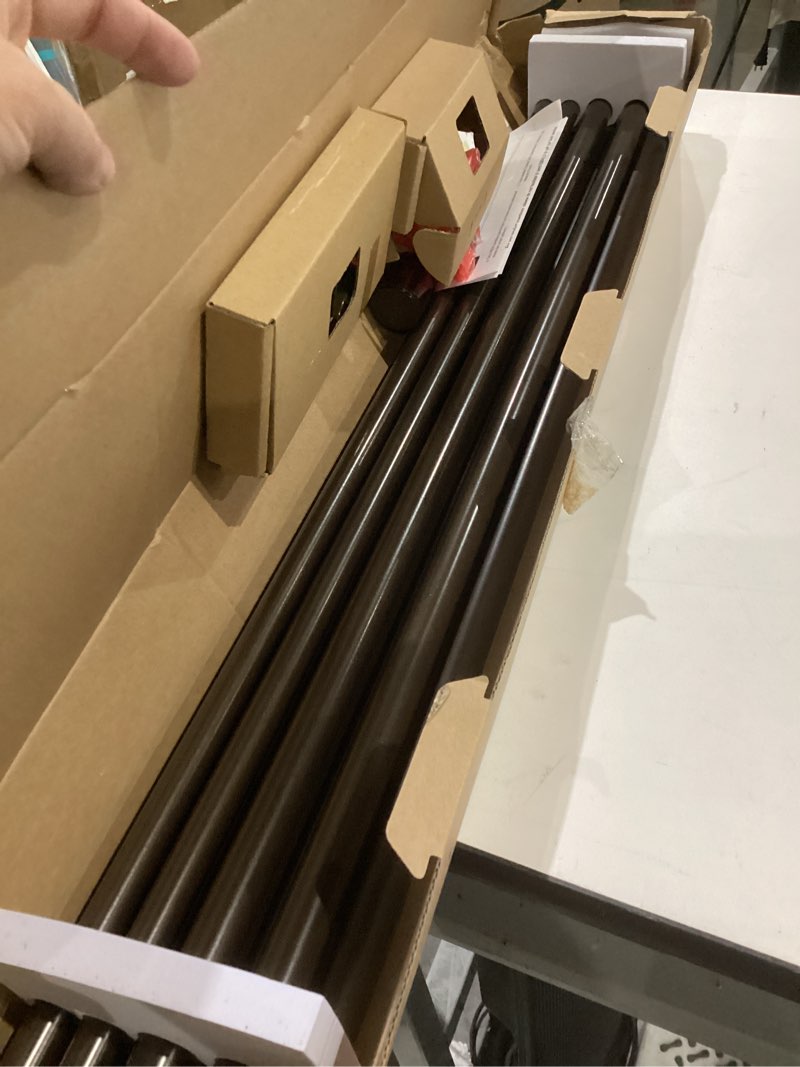 Condition photo showing Good Condition for double curtain rod 66 to 120 inch, hotozon 1 inch heavy duty double curtain rods for windows 54 to 116 inches(4.5-9.6 ft), telescoping drapery rod with simple end finials, bronze bronze 66-120"