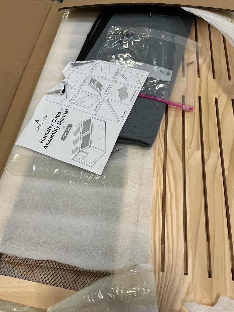 Condition photo showing Good Condition for Hamster Cage 40" Wooden Chewproof, 270° View Large Habitat with Bite-Proof Metal Mesh & Top Dual Access Doors, Acrylic Sheets & Solid Build for Dwarf Syrian Hamsters/Gerbils/Guinea Pigs/Chinchillas 40" L x 20" W x 20" H