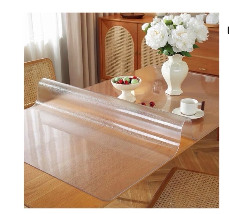 Frosted Clear Table Protector 40 x 66 Inch, 1.5mm Thick Plastic Table Cover, Waterproof PVC Clear Table Cover Protector, Desk Protector Mat, Writing Desk Pad for Desktop, Coffee & Dining Room Table