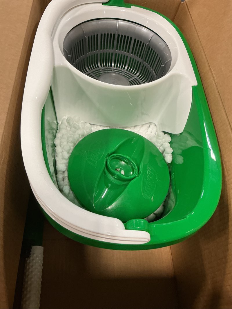 Condition photo showing Good Condition for Libman Tornado Spin Mop System and 1 Refill, Mop and Bucket with Wringer Set for Hardwood Floor Cleaning, 2 Total Heads Included Spin Mop Plus 1 Refill