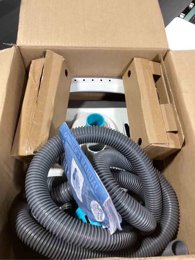 Condition photo showing As Is for intex deluxe pressure-side above ground automatic pool cleaner vacuum - for bigger pools – cleans pool floors and walls – removes debris – removable filter tray – 21ft tangle free hose 1600-3500 gal/h pump flow rate required zx300 zx300