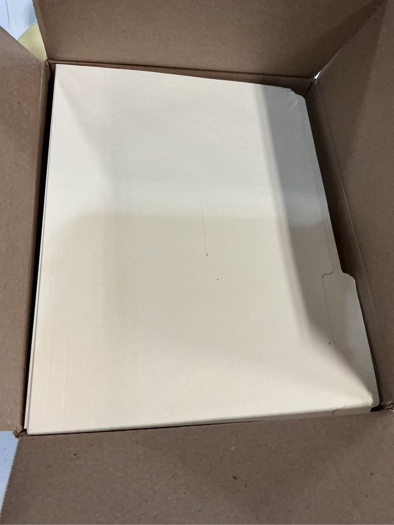 Condition photo showing New/Like New for manilla folders 8.5 x 11 file folders letter size manila folder with 1/3 cut tab 100 pack paper folders for office, school, home, business filing supplies made in usa classic