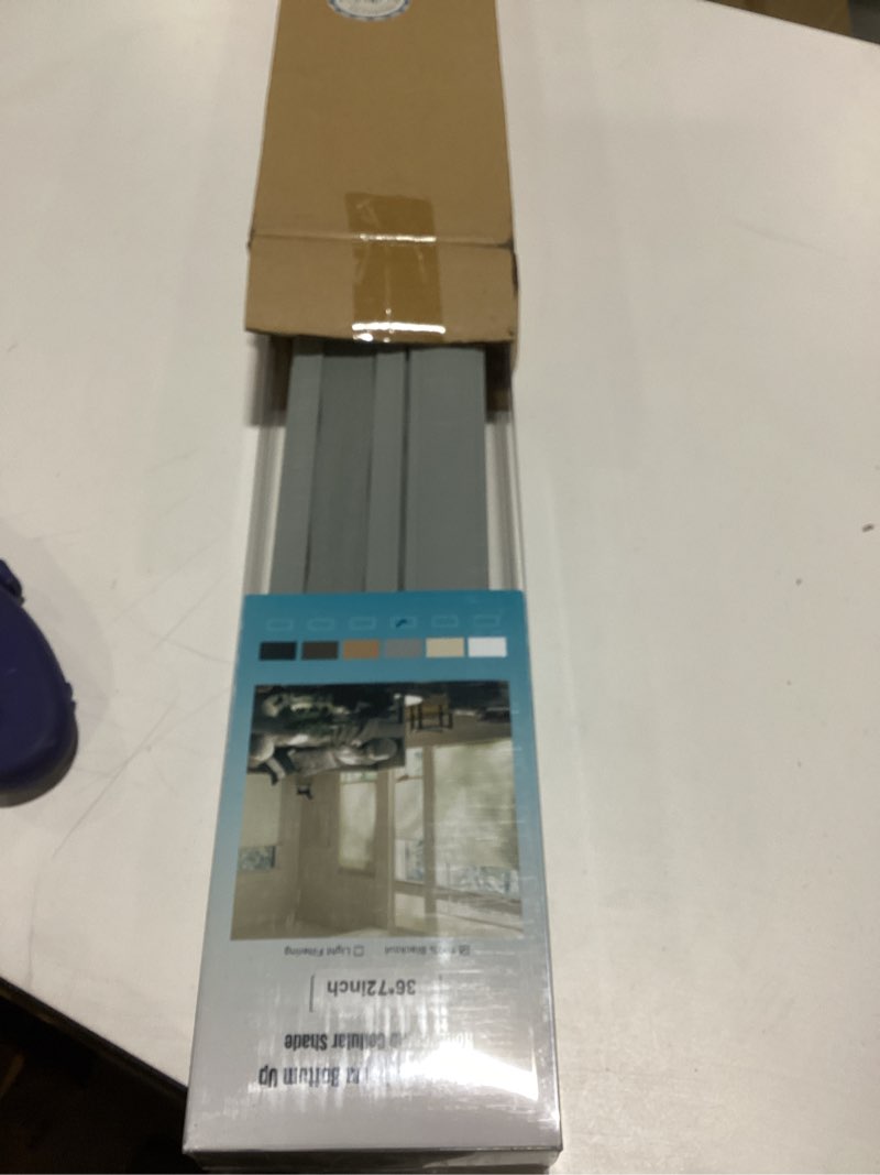 Condition photo showing New/Like New for Changshade Top Down Bottom Up Shades,Blackout Cellular Shades Cordless,Top Down Bottom Up Cellular Shades,Honeycomb Blinds for Windows,Cellular Blinds Cordless,36Wide*72High,Grey Grey 36" W x 72" H