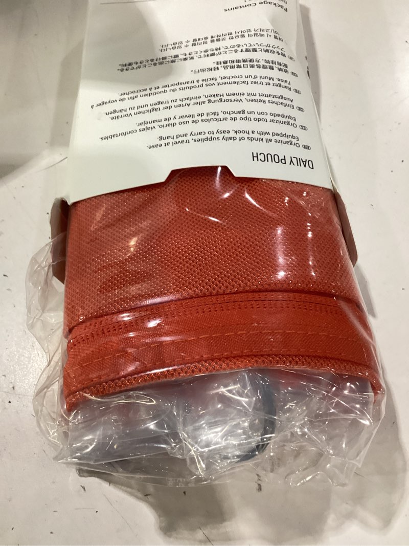 Condition photo showing As Is for pack all water-resistant material zipper pouch, mesh zipper bags for storage, travel, office (orange, large) orange large