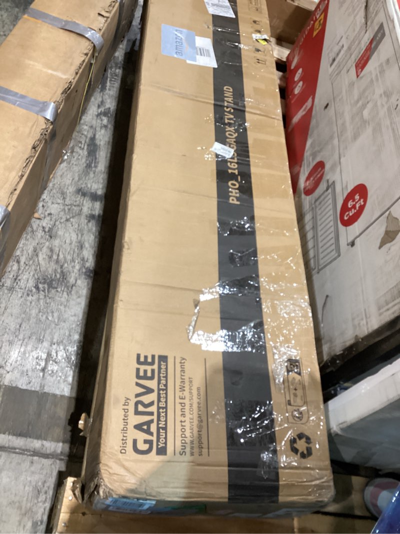 Condition photo showing New/Like New for GarveeHome TV Stand with Storage Cabinet for TV Up to 55 in, Modern Entertainment Center with Storage Cabinet, Fits Into 36 in Electric Fireplace,Black (Not Include Fireplace)