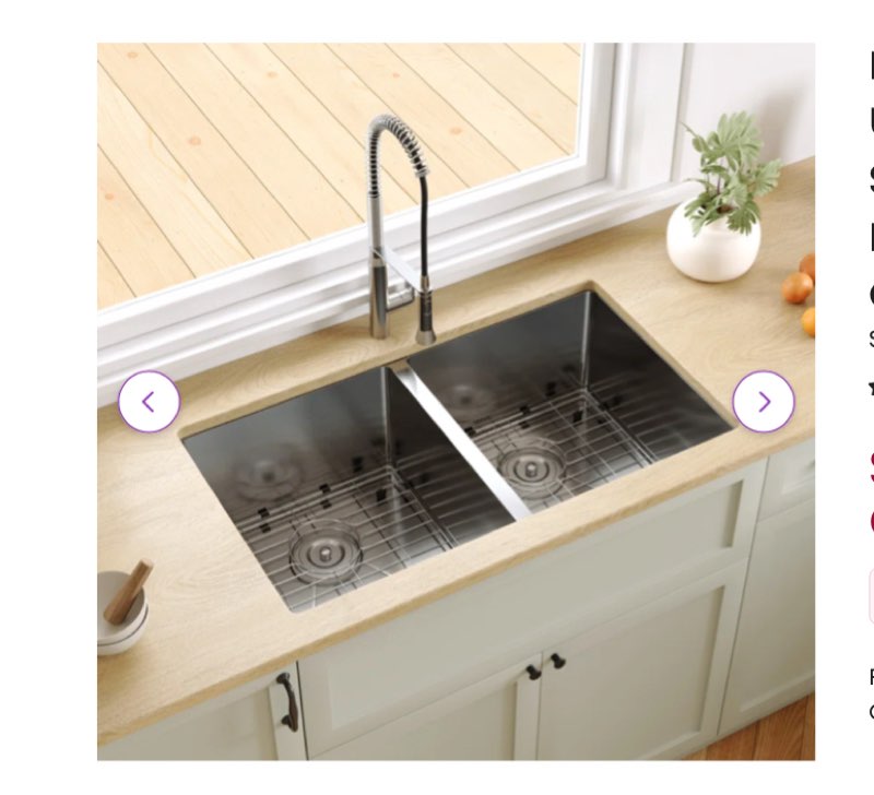 DeerValley 33'' L Undermount 50/50 Double Bowl Stainless Steel Kitchen Sink with Basket Strainers and Stainless Steel Grids