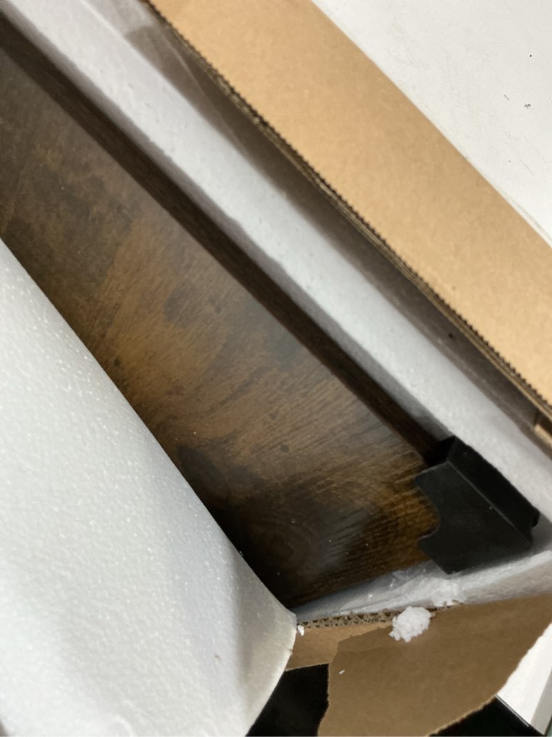 Condition photo showing New/Like New for Furologee Small Computer Desk with 3 Fabric Drawers, 40 Inch Simple Home Office Desk, Writing Desk with Hooks, Study Table for Working Small Spaces, Makeup Desk for Bedroom, Rustic Brown Rustic Brown 40 Inch