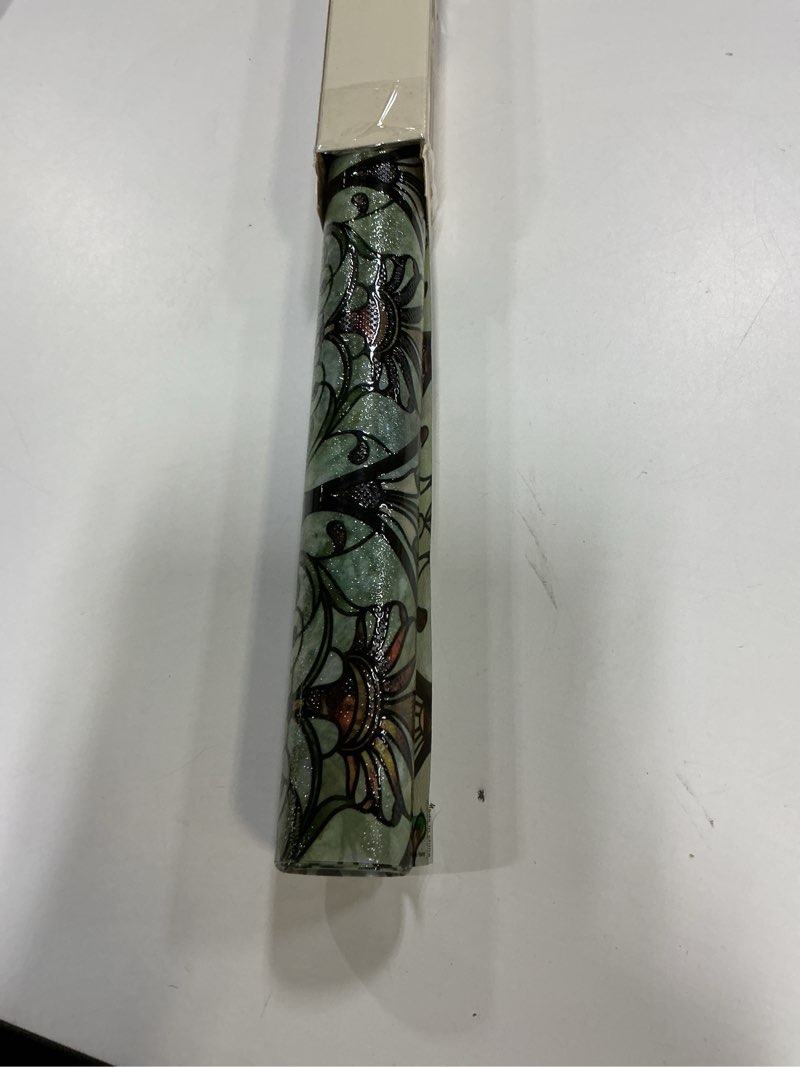 Condition photo showing Good Condition for 3D Stained Glass Window Film, Decorative Window Privacy Film for Bathroom,Front Door,Home, Sun Blocking Heat Control,Static Cling,Aqua Luster 23.6inch x 35.4inch 23.6inch x 35.4inch Aqua Luster