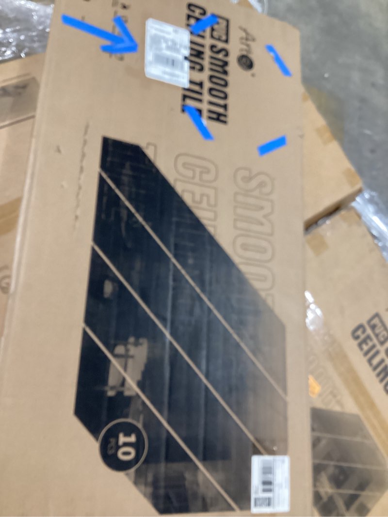 Condition photo showing New/Like New for Art3d 10-Pack Smooth Drop Ceiling Tile 2ft x 4ft - Fire-Rated, Waterproof, Reusable - Premium PVC, No Sag and Breakage - Cover 80 Sq. Ft, White 24*48 White 10