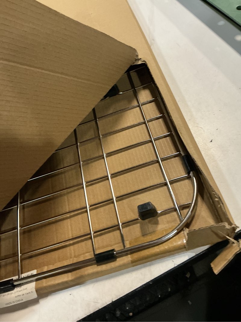 Condition photo showing Good Condition for ipegtop sink bottom grid, 23"x 13" stainless steel sink protector with rear drain corner radius 2", sink grate for bottom of kitchen single sink bowl, one-piece 23"x 13", rear drain