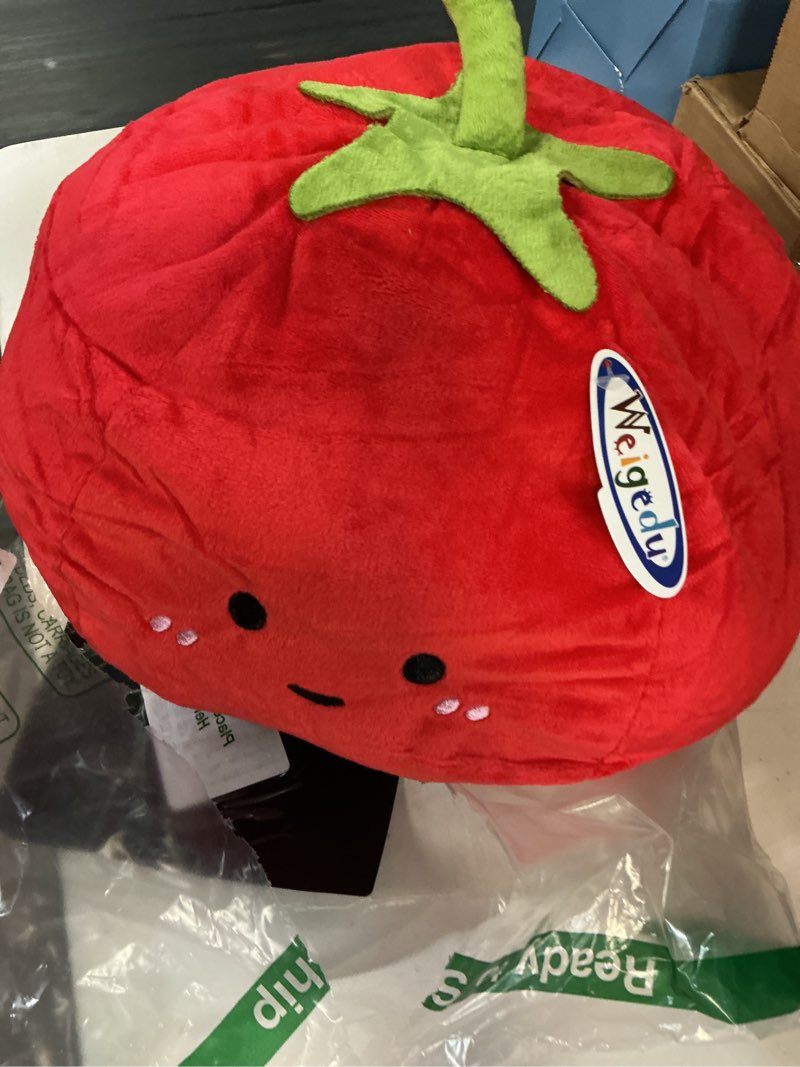 Condition photo showing New/Like New for weigedu tomato stuffed animal plush toy cute red vegetable food pillow soft round veggie plushie gift for kids kitchen decor 12 inch
