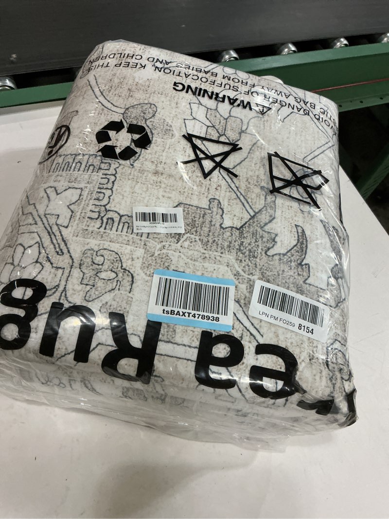 Condition photo showing New/Like New for Deerly Large Washable Area Rug 8x10 for Living Room Bedroom Boho Vintage Oriental Rug for Dining Room Non-Slip Soft Low-Pile Farmhouse, Beige/Multi Beige & Multi 8' x 10' (Rectangular)