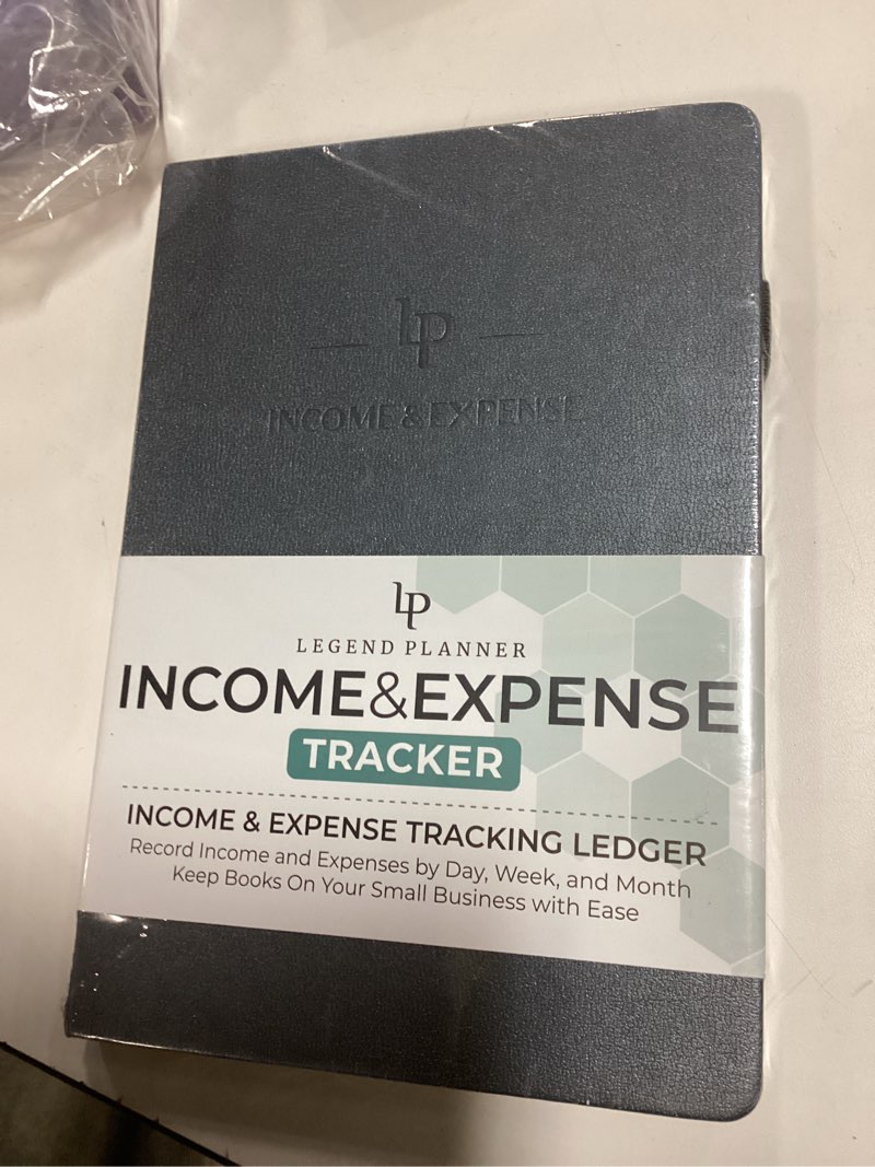 Condition photo showing item condition for Legend Income & Expense Tracker – Bookkeeping Record Book– Accounting Ledger – Small Business Supplies Account Notebook, 7x10? (Silver Black) Silver Black Smaller Than A4 (7x10'')