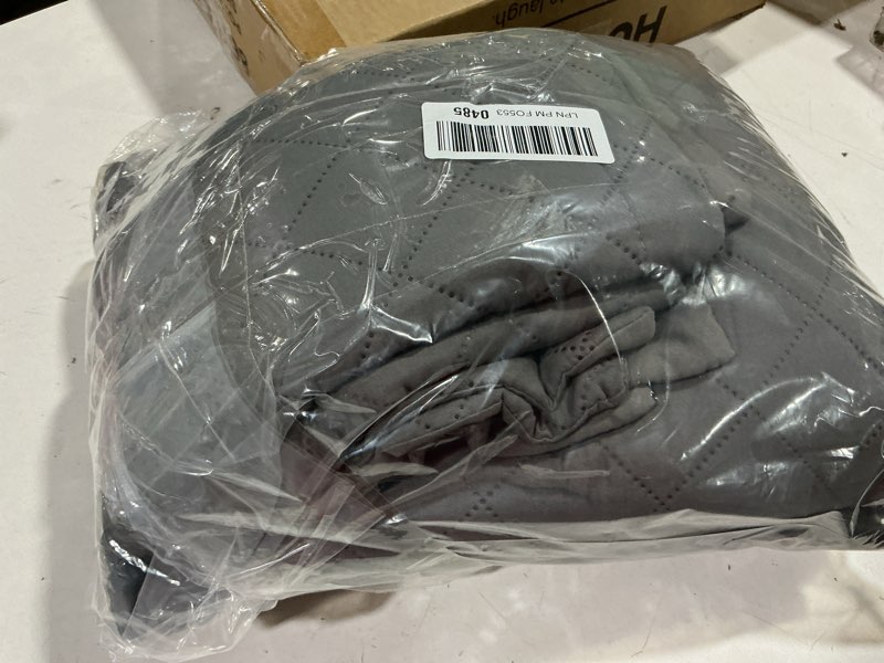 Condition photo showing Good Condition for FLYMME Dark Grey King Quilt Bedspreads, 3 Pieces Lightweight Bedding Sets with Pillow Shams, Microfiber Quilted Comforter Coverlet for All Season (1 Quilt, 2 Shams) Dark Gray King/Cal(96"x110")