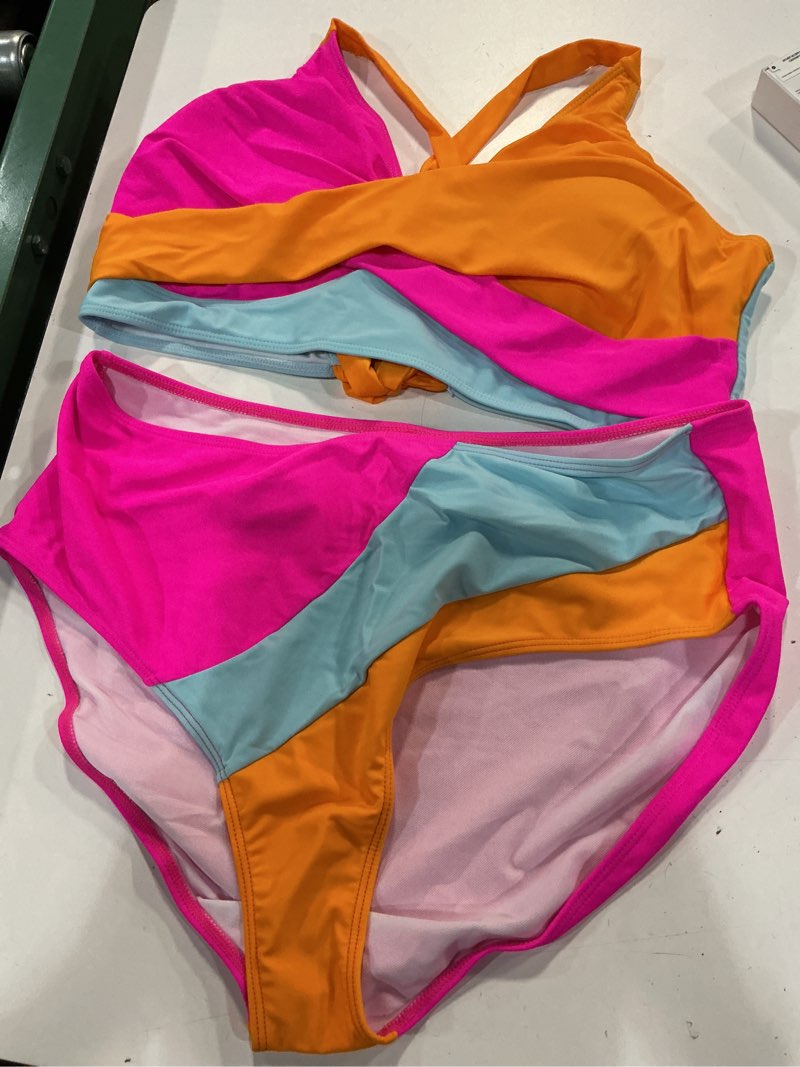 Condition photo showing Good Condition for ( size 2xl)rosvigor womens swimsuits two piece bikini sets bathing suits for women summer color block swimwear