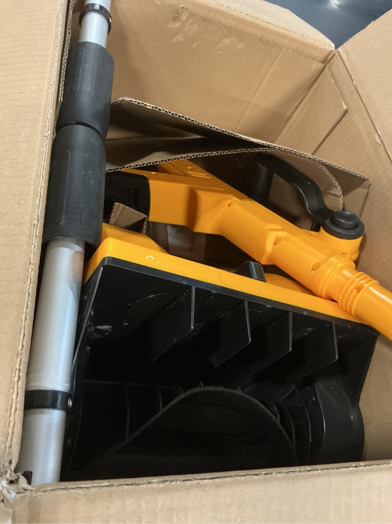 Condition photo showing As Is for 12" cordless snow shovel (no battery) compatible with dewalt 20v max battery, electric snow shovel with directional plate & adjustable front handle, cordless snow blower for driveway/patio/sidewalk