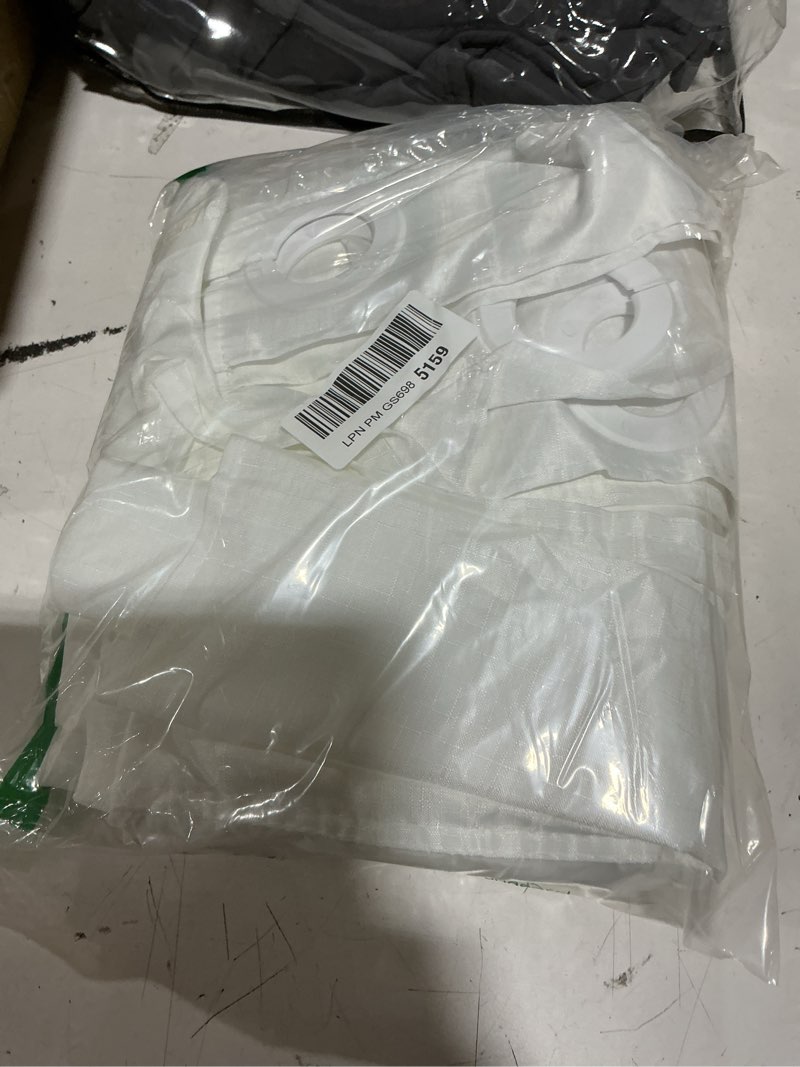 Condition photo showing New/Like New for river dream long no hook slub textured shower curtain with snap-in peva liner set - 71" x 80"(78"), hotel style with see through top window, fabric curtain & waterproof liner, white, 71x80 white 71"w x 80"l (pack of 1)