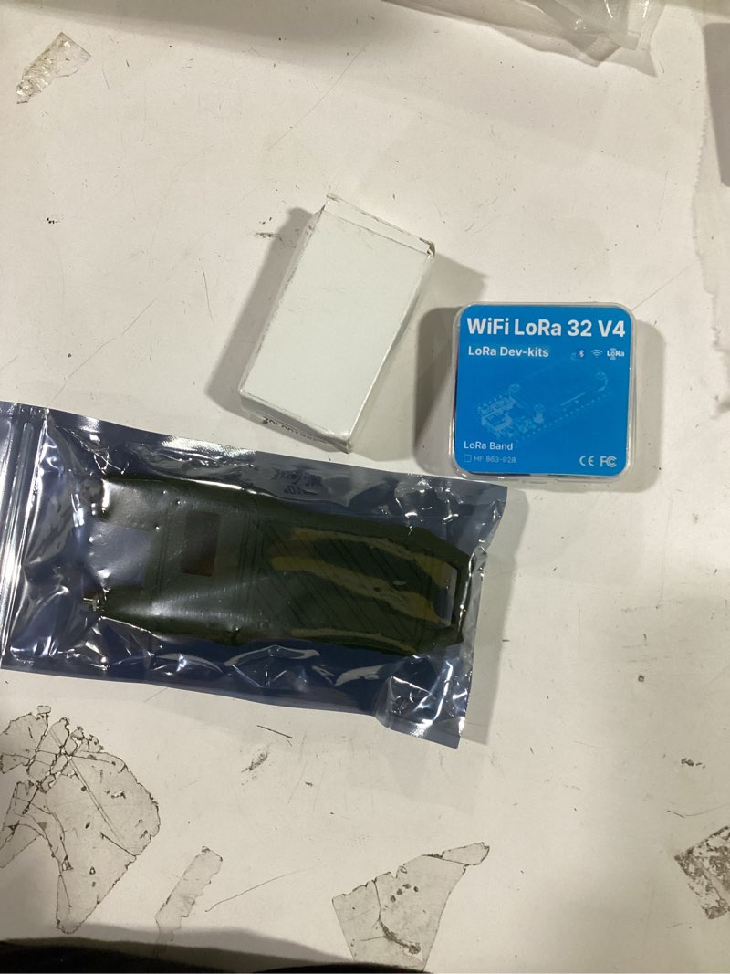 Condition photo showing As Is for 2Pcs ESP32 LoRa V4 Development Board +GPS Version +3000mAh Battery + Case Carrying ESP32-S3R2 SX1262 With 915 MHz Antenna WiFi Bluetooth 0.96” OLED LoRa V4 Devices for Ar duino LoRawan IOT (N39,Green) 2 Set (Board+Battery+case)-Green