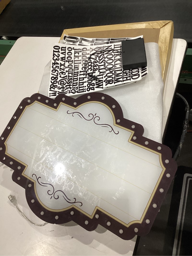 Condition photo showing Good Condition for 20in wedding bottle service sign, personalized wedding entrance props led marquee sign for reception, custom light up bottle girl sign with stickers for bridal engagement anniversary nightclub gift bottle service sign b
