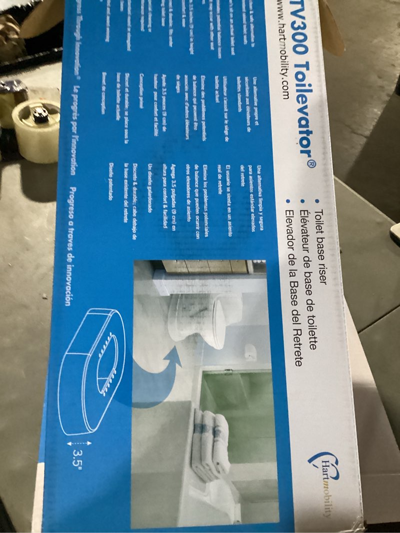 Condition photo showing As Is for toilet riser - 3.5" high toilet riser base for handicap and elderly, extra tall toilet seat elevator, 500 lb capacity, easy install toilet seat riser, compatible with standard toilets tv300