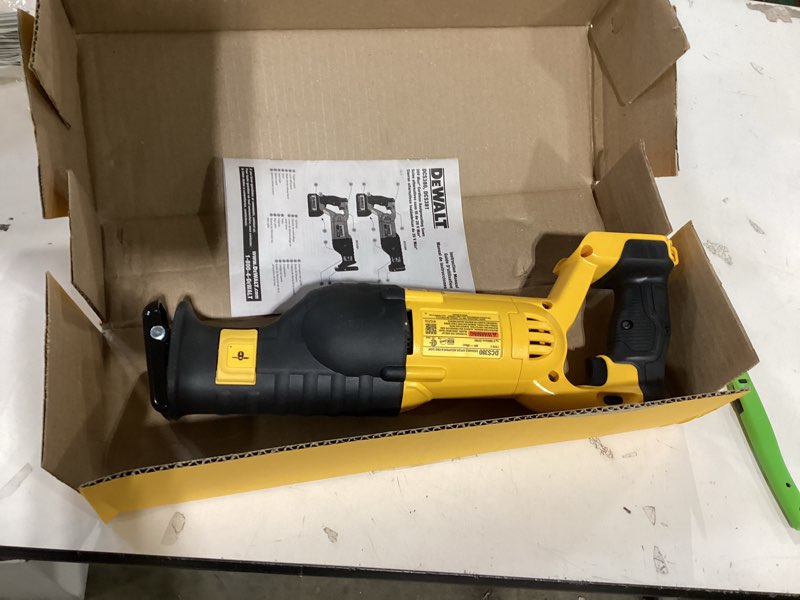 Condition photo showing Good Condition for DEWALT 20V MAX Reciprocating Saw, 3,000 Strokes Per Minute, Variable Speed Trigger Cordless Saw, Tool Only (DCS380B) Recip Saw Only Saw