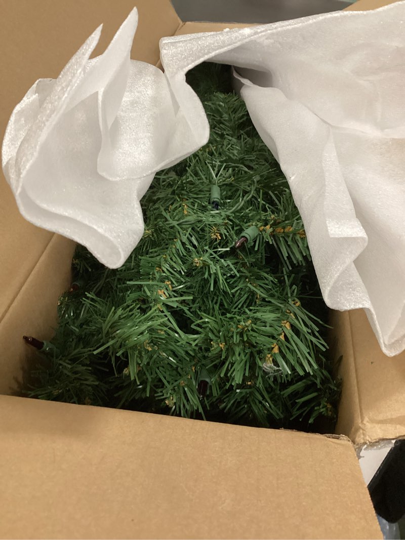 Condition photo showing New/Like New for National Tree Company Pre-Lit Artificial Medium Christmas Tree, Green, Kincaid Spruce, Multicolor Lights, Includes Stand, 4 Feet 4ft