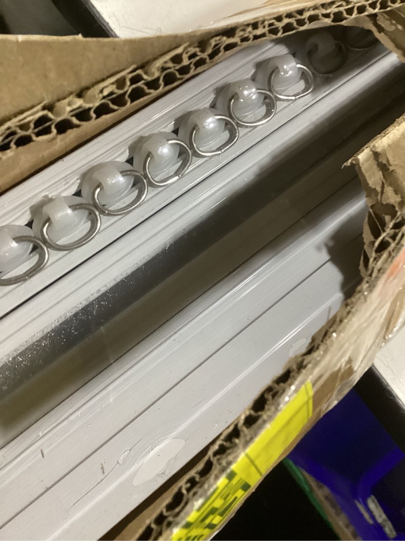 Condition photo showing Good Condition for Juexica Ceiling Curtain Track Set White 9.8ft-13.2ft Heavy Duty Ceiling Mount Adjustable Length Curtain Rails with Clips Hooks End Hook 9.8-13.2ft/118-157in White